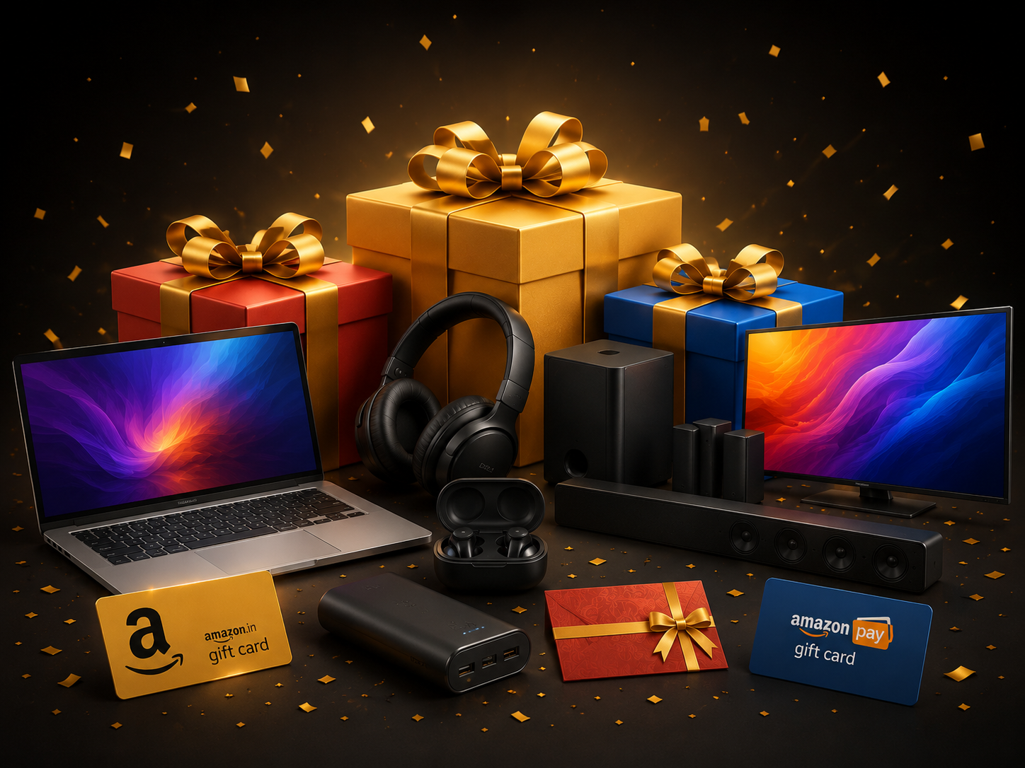Win real prizes — laptops, headphones, soundbars, Amazon gift cards and more